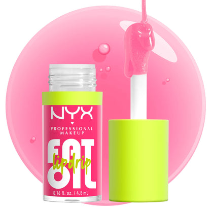 NYX PROFESSIONAL MAKEUP Fat Oil Lip Drip, Moisturizing Lip Oil Gloss, Vegan Tinted Formula, Up to 12 HR Hydration - Missed Call (Sheer Pink) NYX PROFESSIONAL MAKEUP