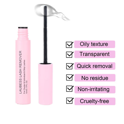 Lash Remover for Cluster Lashes 5ml LAUBESS LASH Remover for Lash Extensions at Home Lash Clusters DIY Eyelash Extension Remover DIY Lash Extension Remover Adhesive LAUBESS LASH