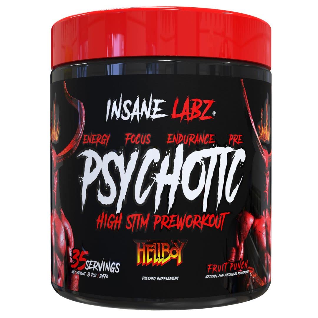 Insane Labz Hellboy Bundle, Psychotic Hellboy Pre Workout and Insane Amino BCAA, Increase Muscle Mass, Strength, Focus and Recovery Time, Lemonade