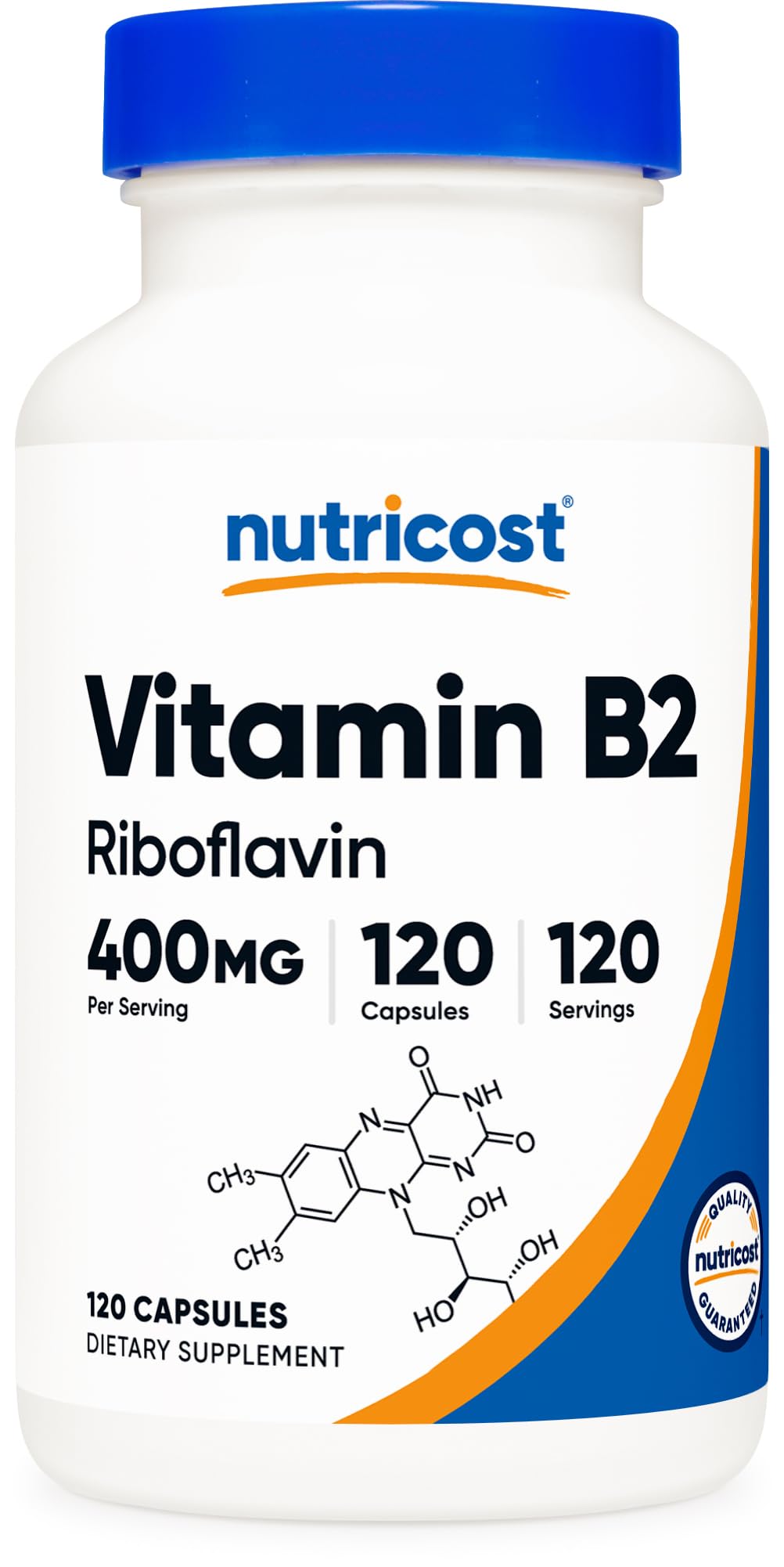 Nutricost Vitamin B2 (Riboflavin) 400mg, 120 Capsules - Gluten Free, Non-GMO Nutricost