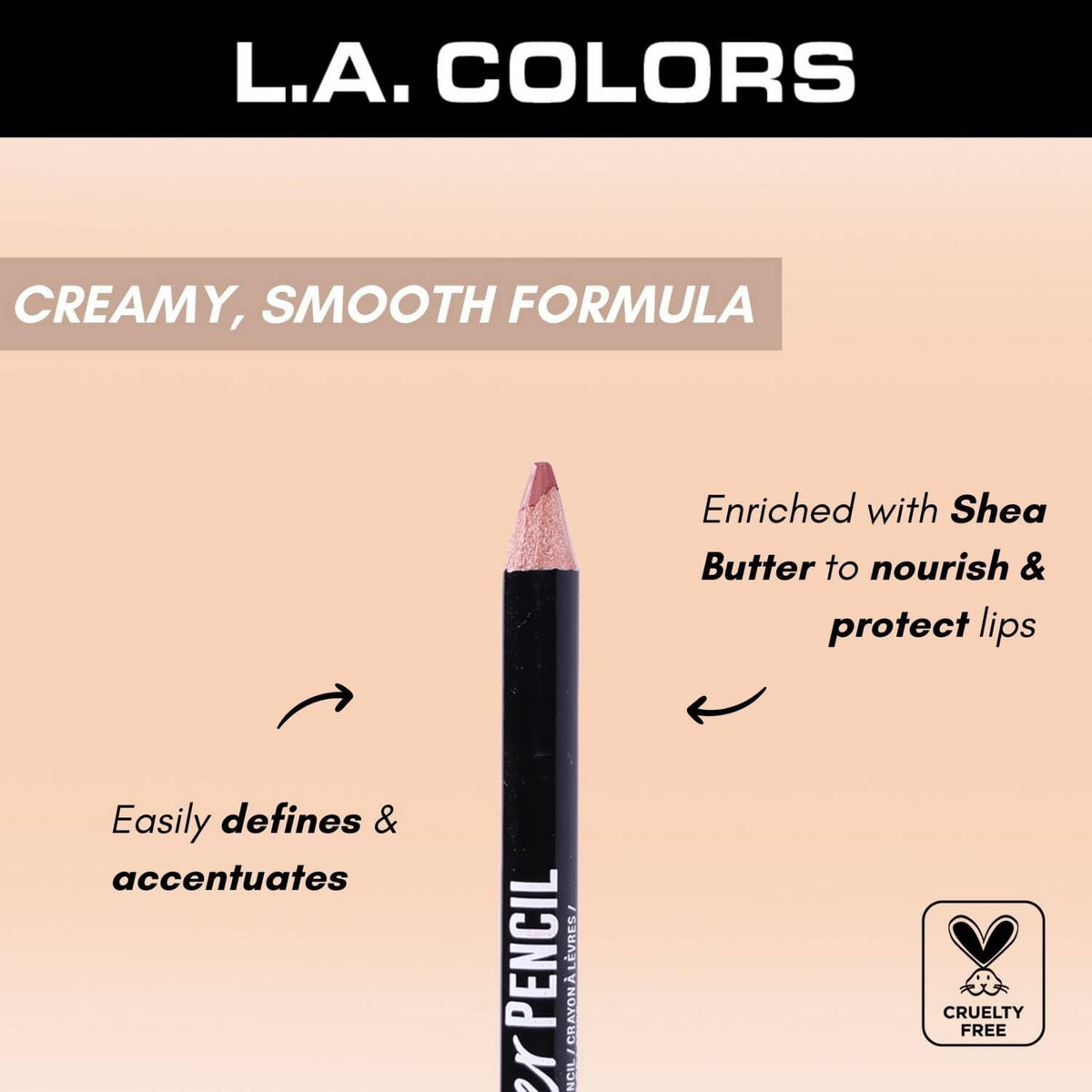 L.A. COLORS Lipliner Pencil, Black CP520A L.A. COLORS