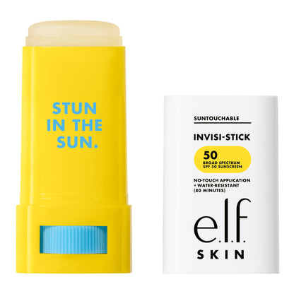 e.l.f. SKIN Suntouchable Invisi-Stick SPF 50, Clear Sunscreen For A Natural Finish, Made With Moisturizing Sunflower Seed Oil, Vegan & Cruelty-Free e.l.f.