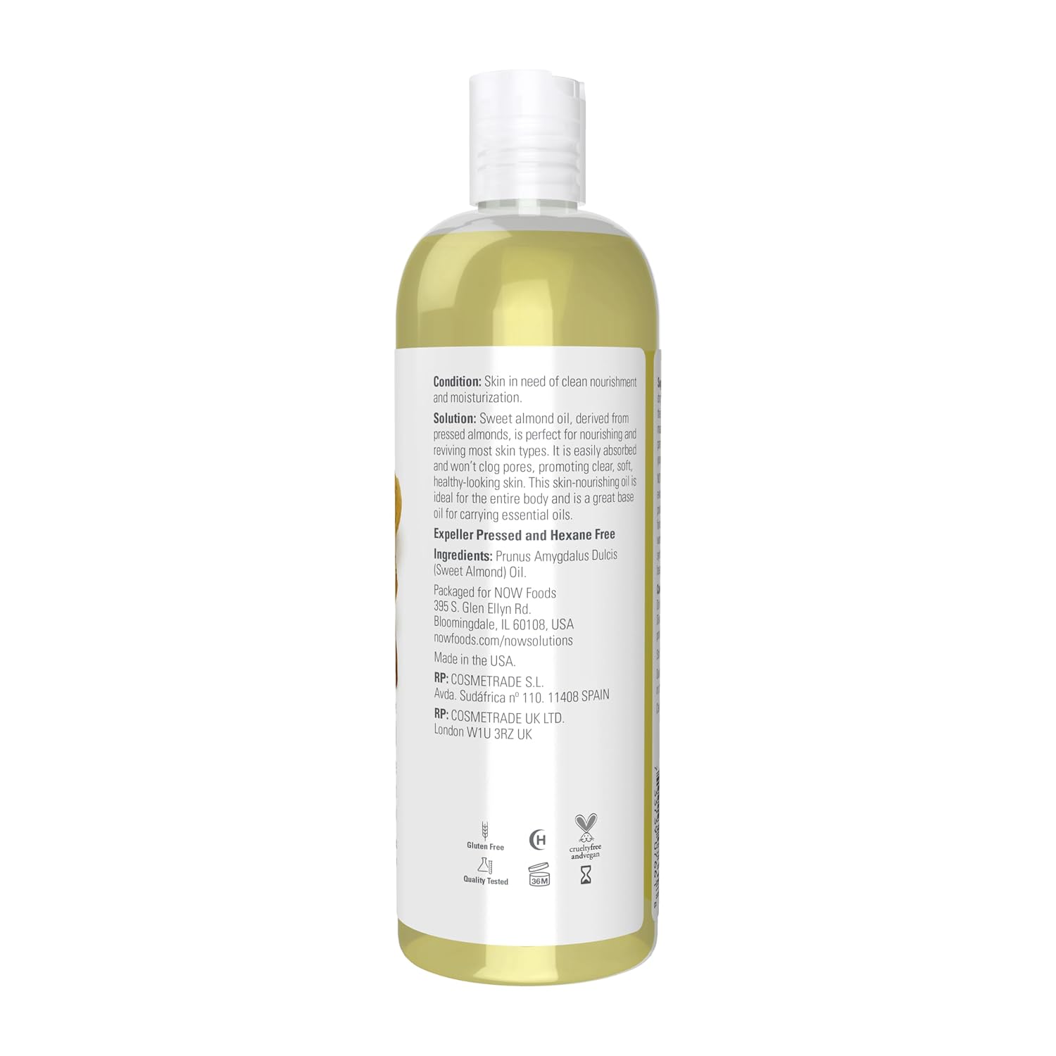NOW Foods Solutions, Sweet Almond Oil, 100% Pure Moisturizing Oil, Promotes Healthy-Looking Skin, Unscented Oil, 16-Ounce,Package may vary Gsupps Australia