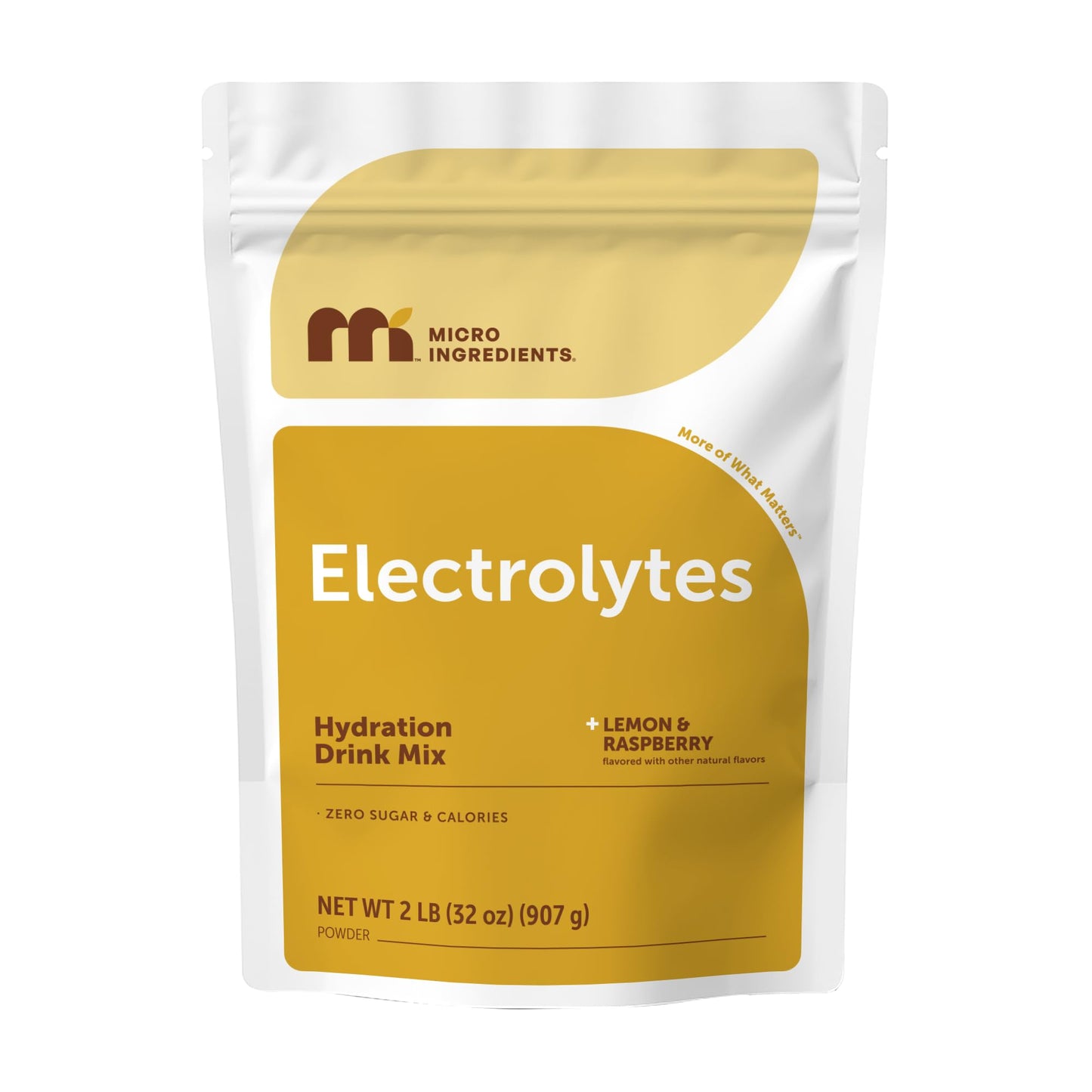 Micro Ingredients Electrolyte Powder, 2 lbs (139 Servings) | Lemon Raspberry Flavor | High Potassium (1,000mg) + Coconut Water & Real Lemon Juice Micro Ingredients