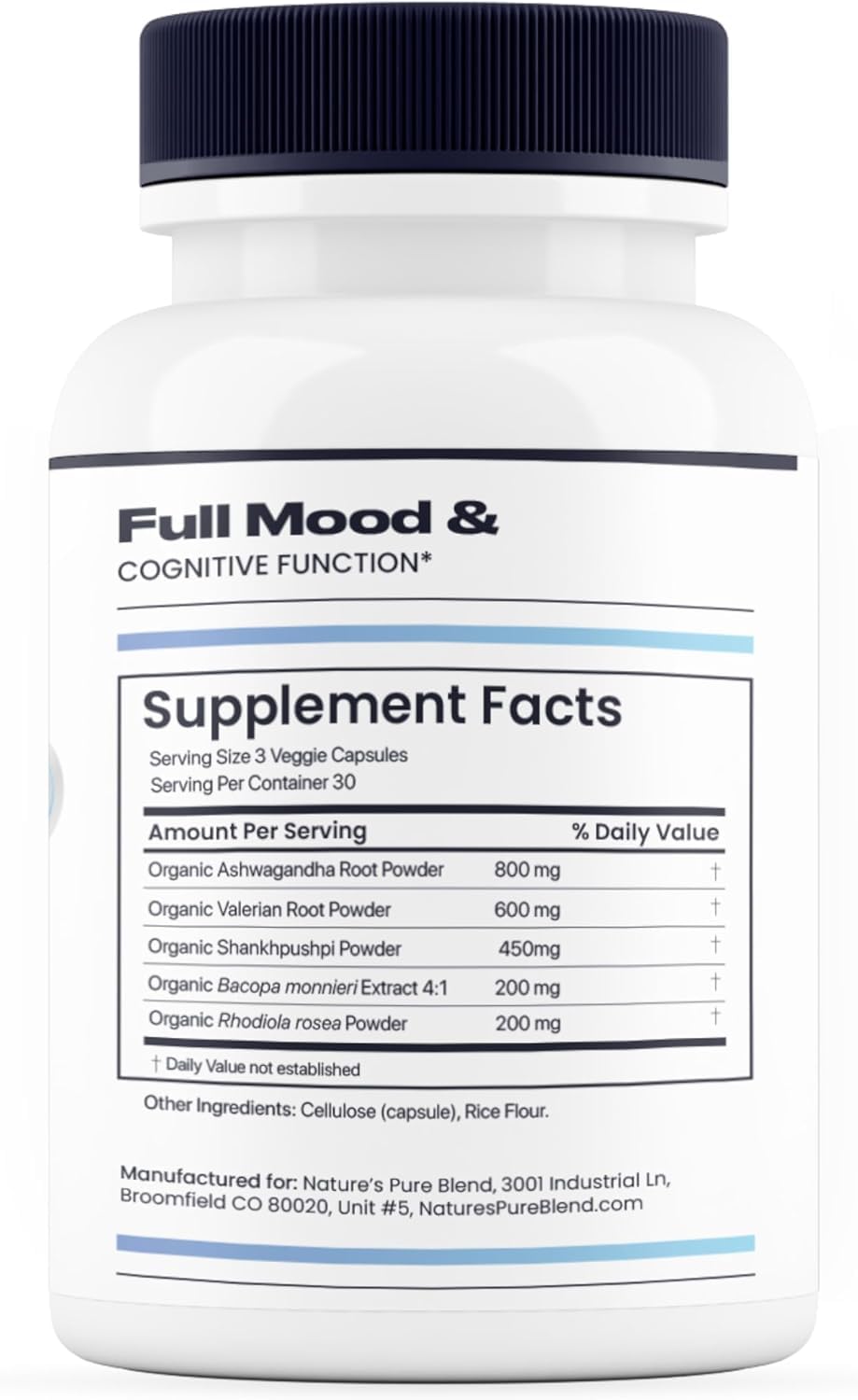 Nature's Pure Blend Ashwagandha Supplements – Organic Ashwagandha Root & Extract for Women and Men – Stress Relief, Sleep, and Mood Support – Athletic Performance & Focus Support – 60 Vegan Capsules Nature's Pure Blend buy australia supplements