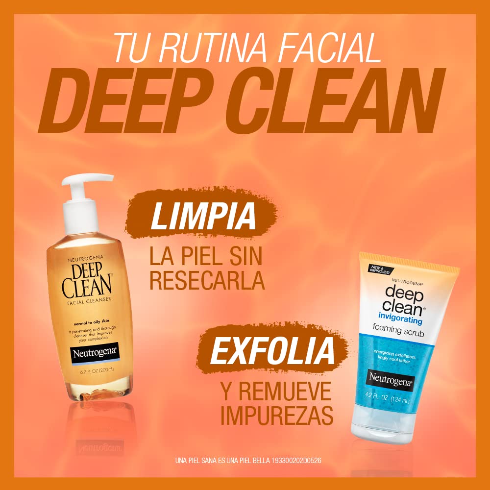 Neutrogena Deep Clean Daily Facial Cleanser with Beta Hydroxy Acid for Normal to Oily Skin, Alcohol-Free Neutrogena