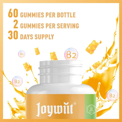 Joywiit Vitamin B2 Gummies | Riboflavin 400mg | B2 Vitamin 400mg Chewable for Adults and Kids, Migraine Relief & Energy and Nervous System Support Joywiit