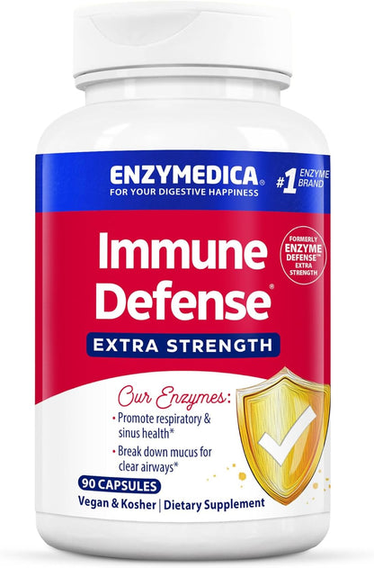 Enzymedica Immune Defense Extra Strength Caps - 90 Capsules | Proteolytic Enzyme Supplement for Men & Women, Immune Health Support Supplement with Protease, Catalase, Vegan Gsupps Australia