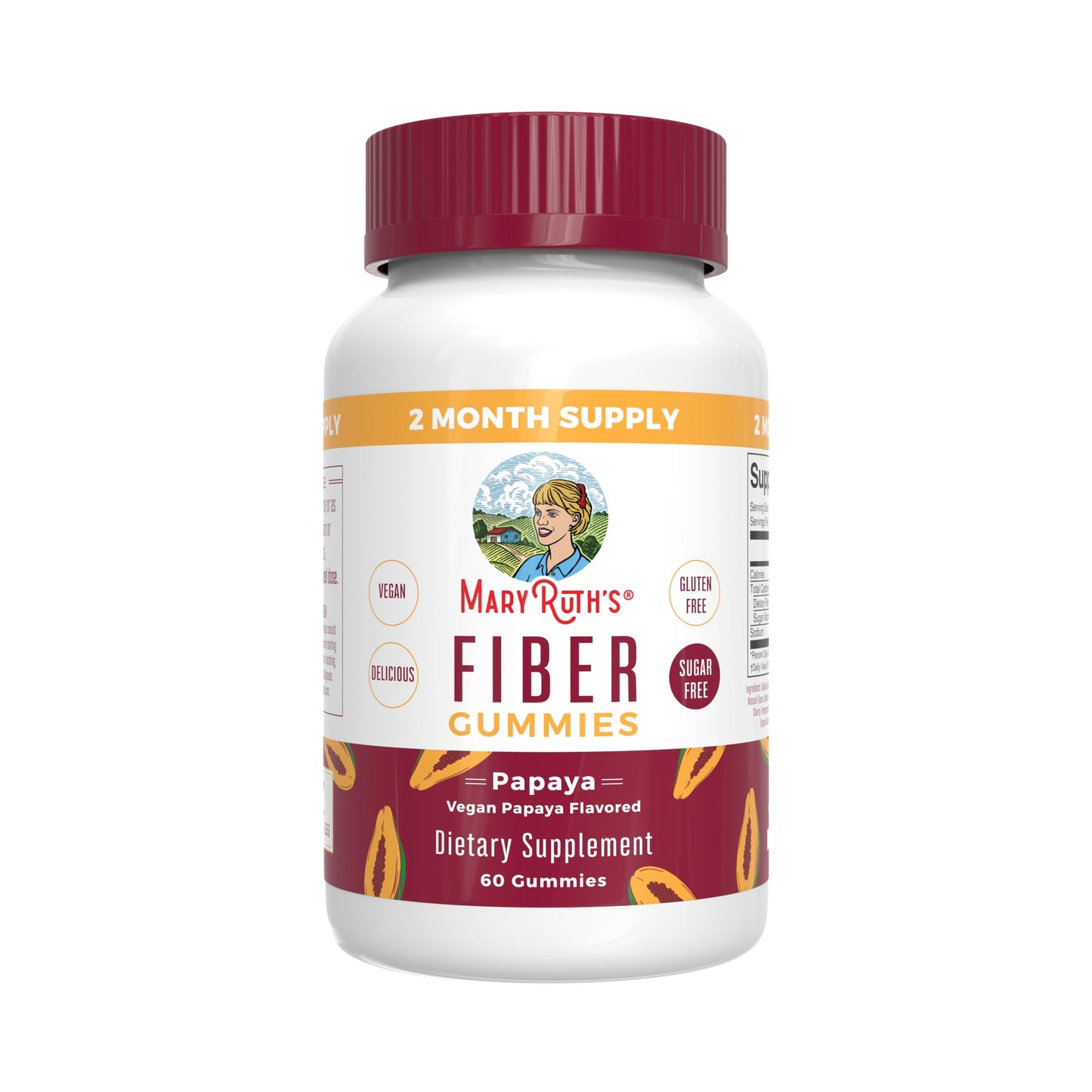 MARYRUTH'S Fiber Gummies for Kids | 2 Month Supply | Sugar Free | Kids Fiber Gummies Ages 4+ | Soluble Fiber Supplement | Gut Health & Digestion Support | 3g Fiber per Gummy | Vegan | 60 Count