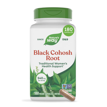 Nature’s Way Herbs Black Cohosh Root Capsules, Traditional Women’s Herbal Supplement*, Cimicifuga Racemosa Root, Nature's Way