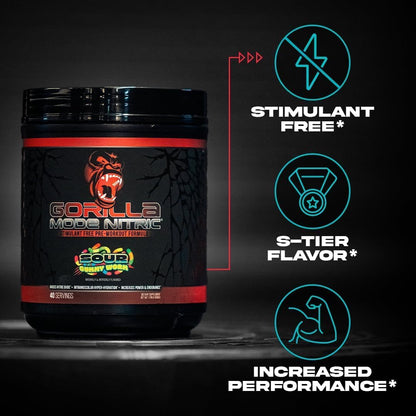 Gorilla Mode Pre Workout & Gorilla Mode Nitric Upgraded Stimulant - Best Tasting & Most Effective Stimulant Free Pre-Workout | Massive Pump | Laser Focus Energy Power (Orange Rush)