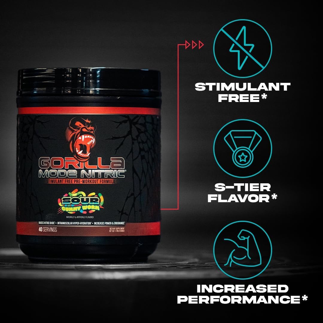 Gorilla Mode Nitric Upgraded Stimulant Free Pre-Workout – Best Tasting and Most Effective Stimulant Free Pre-Workout/Massive Pumps · Vasodilation · Power / 768 Grams (Rocket Frost) Gorilla Mind buy australia supplements