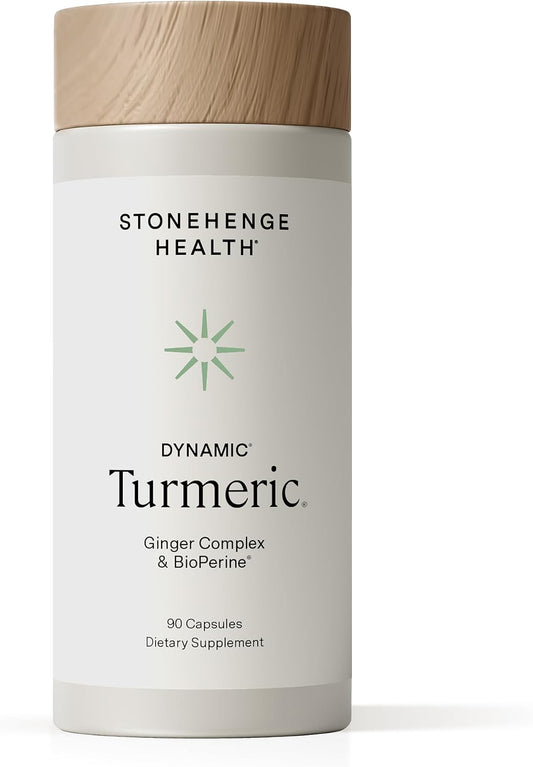 Stonehenge Health Dynamic Turmeric Curcumin with Ginger - High Potency - 1,650 mg Turmeric with 95% Curcuminoids & BioPerine, 90 Vegetarian Capsules