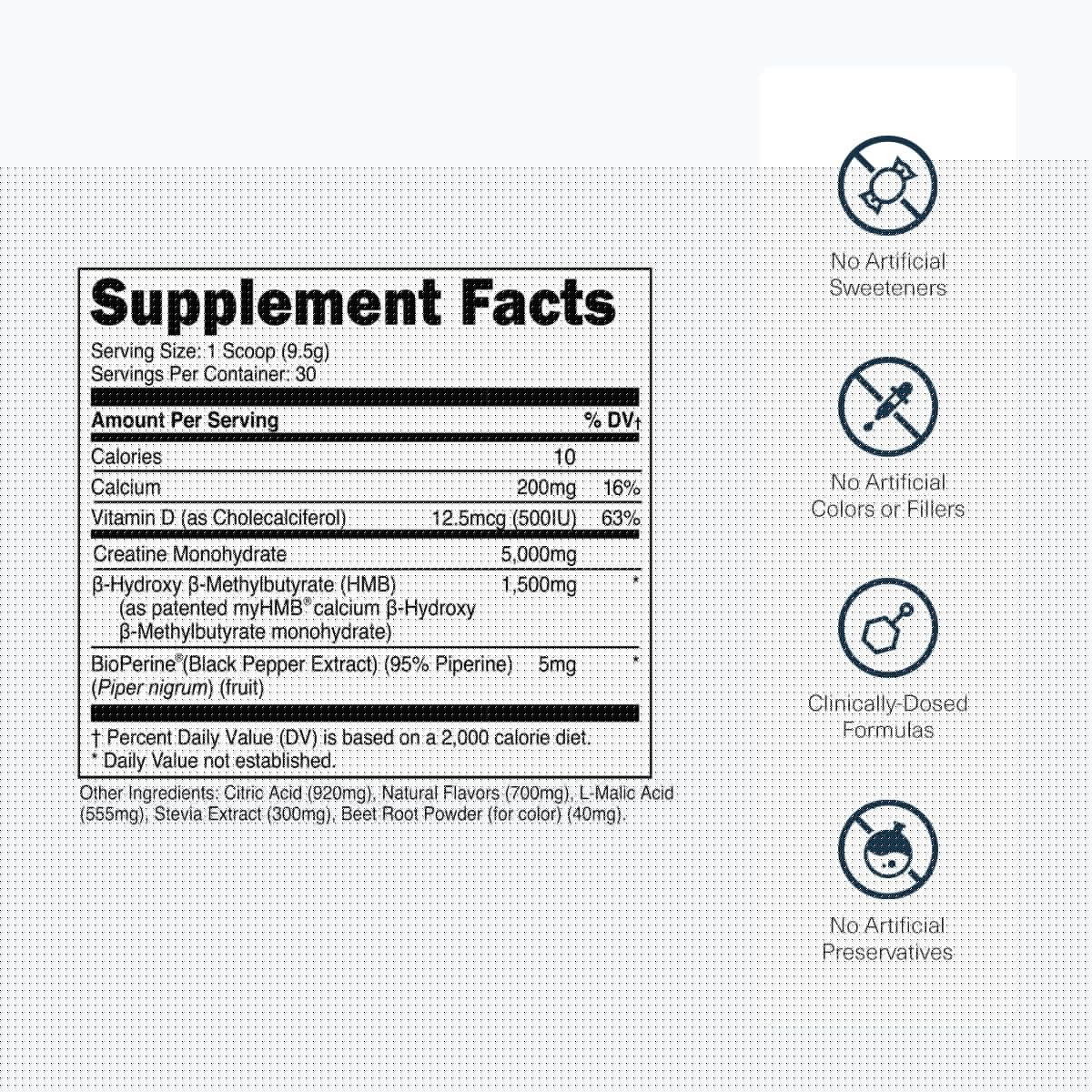 Transparent Labs Creatine HMB - Creatine Monohydrate Powder with HMB for Muscle Growth, Increased Strength, Enhanced Energy Output, and Improved Athletic Performance - 30 Servings, Unflavored