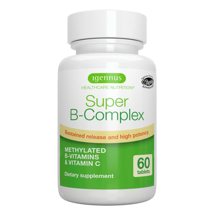 Igennus Super B-Complex Methylated B Vitamins - Sustained Release, Clean Label & High Absorption, with 5-MTHF Folate & Methyl B12, Energy, Mood & Cognitive Performance Igennus Healthcare Nutrition