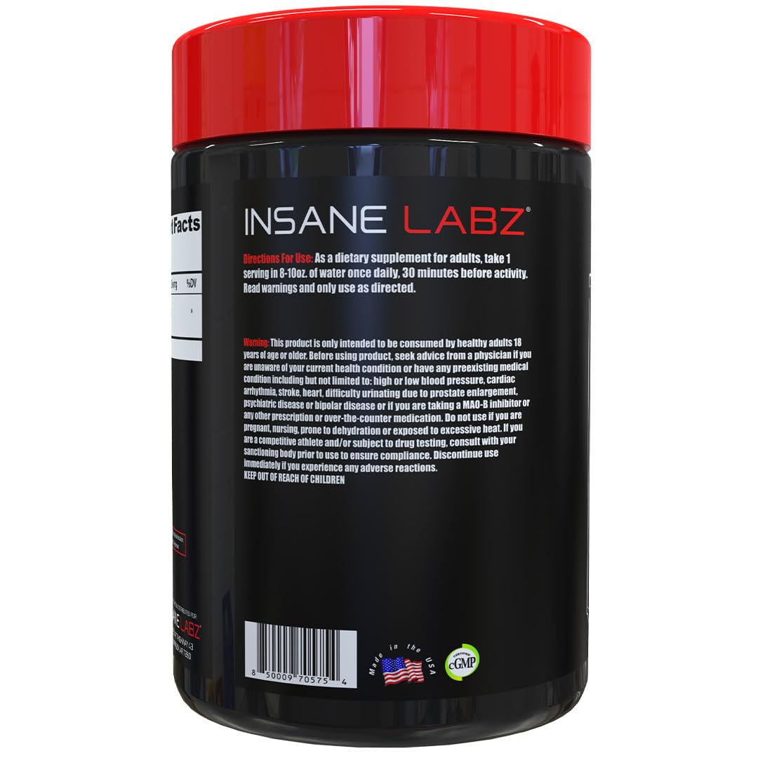Insane Labz Creatine Monohydrate - Unflavored, Supports Increased Strength, Size and Power, 5g Per Serving, 60 Servings