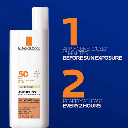La Roche-Posay Anthelios Tinted Mineral Sunscreen for Face SPF 50, Light La Roche-Posay