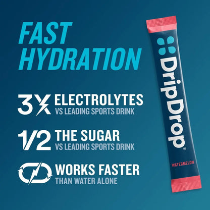 DripDrop Hydration Packets - Bold Variety Pack - Single Serve Electrolytes Powder Drink Mix - Watermelon, Berry, Lemon, Orange DripDrop