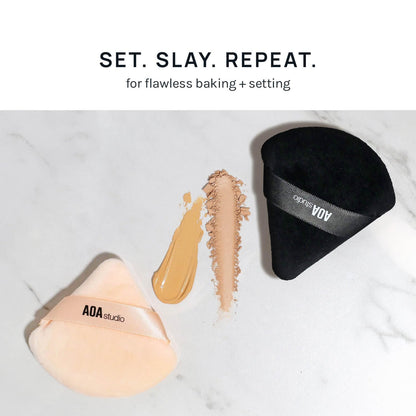 AOA Studio Velvet Puffs Makeup Puff Set of 6 Loose Powder Body Powder, Velour Makeup Blender Sponge Foundation Blending Sponges Set Beauty Makeup Tools(Black/Peach) AOA STUDIO