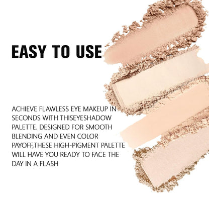 HHLTOH 4 Colors Vanilla Nude Eyeshadow Palette, Light Beige Pink Ivory White Quads, Matte & Shimmer Soft Blendable Eye Shadow, Natural Everyday Makeup for Mature Skin, Vegan, Sombras de Ojos HHLTOH