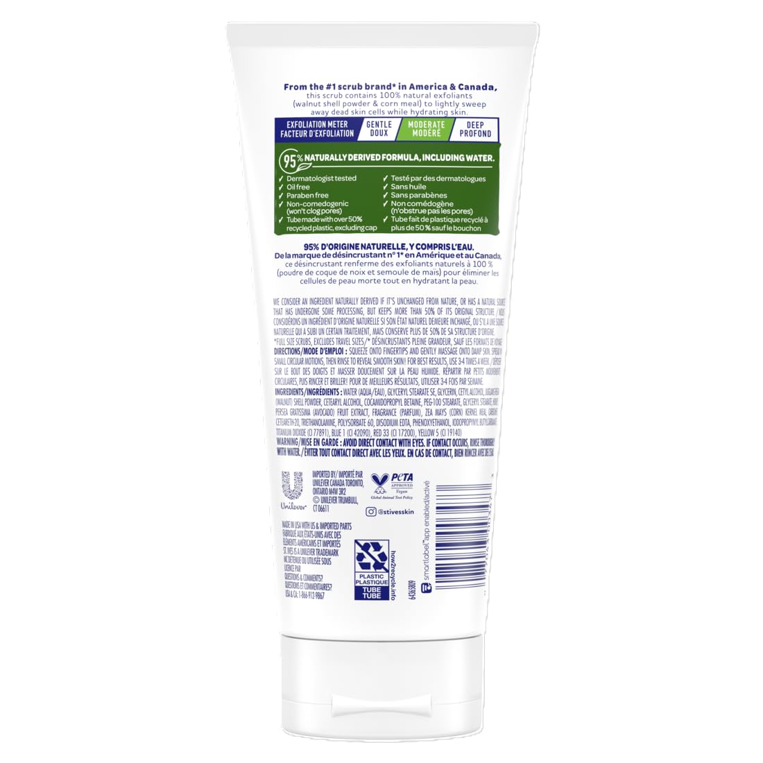 St. Ives Avocado & Honey Face Scrub, Facial Exfoliant for Balanced to Dry Skin, Moderate Exfoliation, 6 oz St. Ives