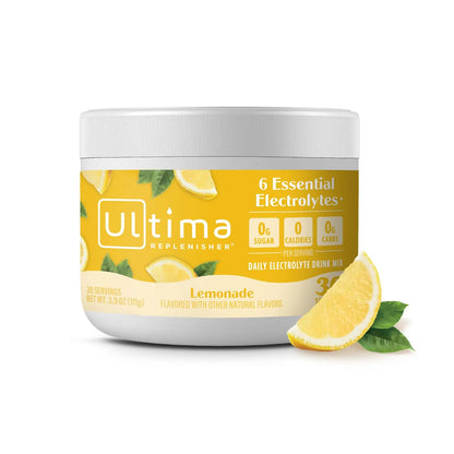 Ultima Replenisher Daily Electrolyte Powder Drink Mix – Lemonade, 30 Servings Canister – Zero Sugar Hydration Powder with 6 Electrolytes & Minerals Ultima Replenisher
