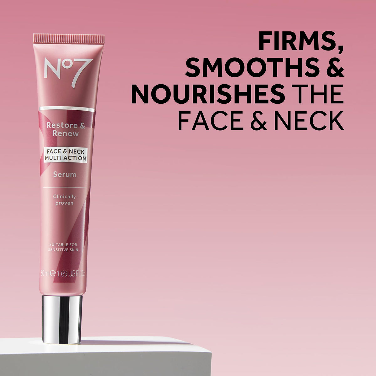 No7 Restore & Renew Sculpting Serum for Face & Neck, 1.69 Oz No7