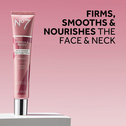 No7 Restore & Renew Sculpting Serum for Face & Neck, 1.69 Oz No7
