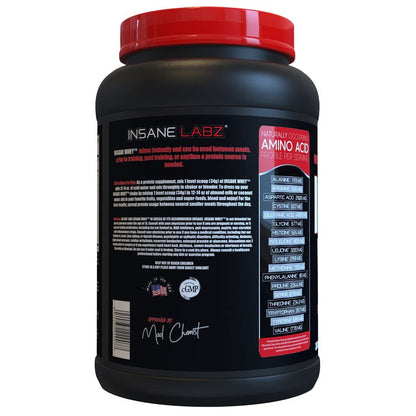 Insane Labz Insane Whey,100% Muscle Building Whey Protein, Post Workout, BCAA Amino Profile, Mass Gainer, Meal Replacement, 60 Srvgs, (Chocolate)