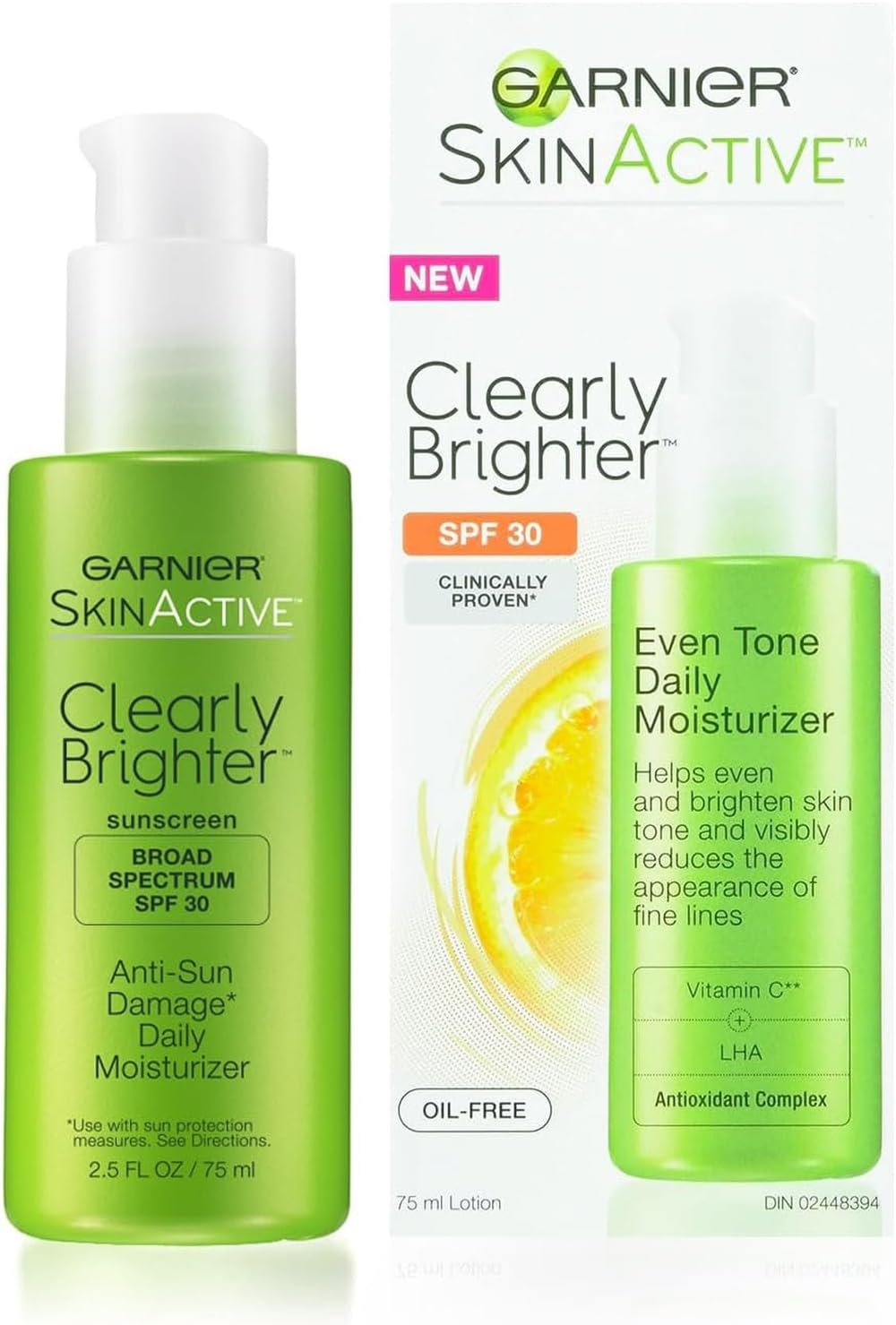 Garnier SkinActive Clearly Brighter SPF 30 Face Moisturizer with Vitamin C, 2.5 Fl Oz (75mL), 1 Count (Packaging May Vary) Garnier