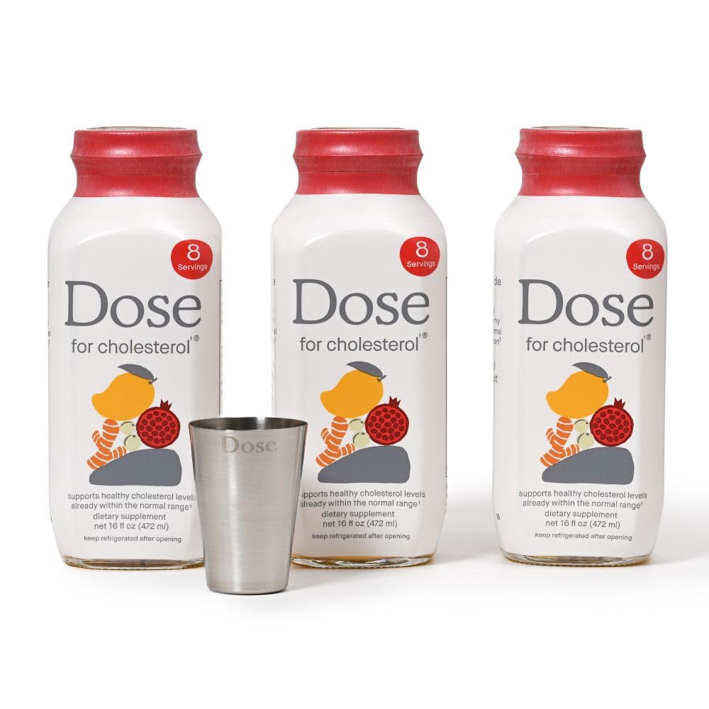DOSE for Cholesterol Supplements Maintain Healthy Cholesterol Levels and Supports Cardiovascular Health Gluten-Free Vegan Zero Sugar, 16oz Bottle, 3 Pack (3 Week Supply) DOSE buy australia supplements