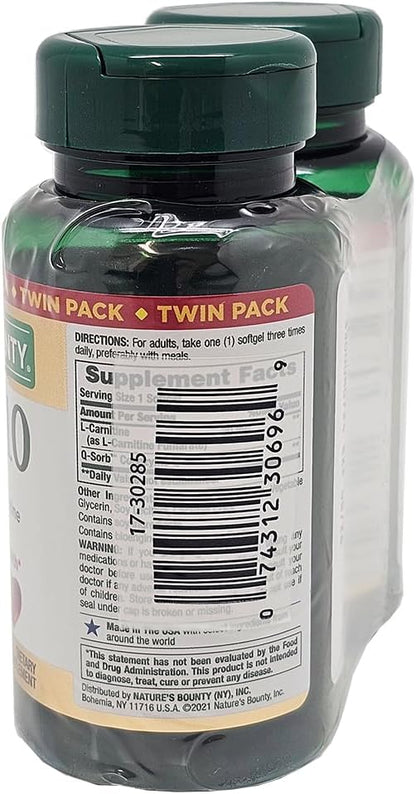 Nature's Bounty CoQ10 100mg Twin Pack, 60 Count, 2 Pack Gsupps Australia