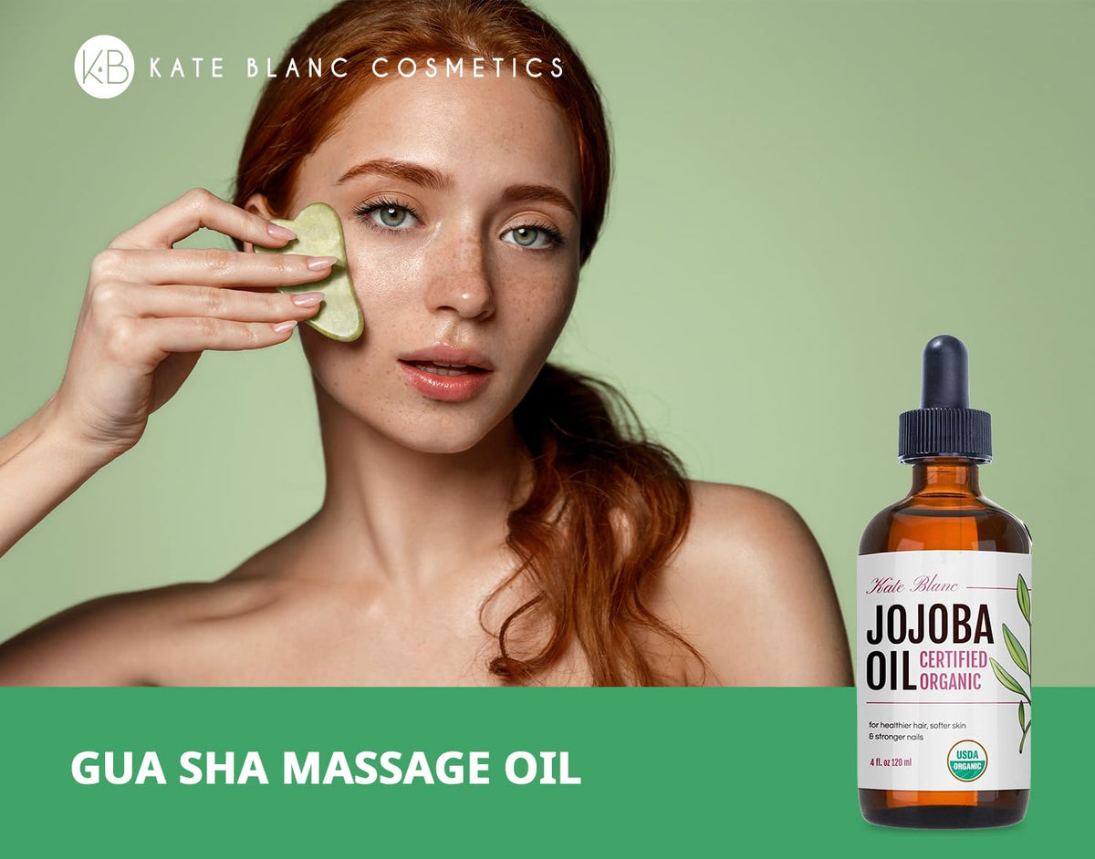 Kate Blanc Cosmetics Organic Jojoba Oil for Hair, Skin, Face, Nails (4oz) Kate Blanc Cosmetics