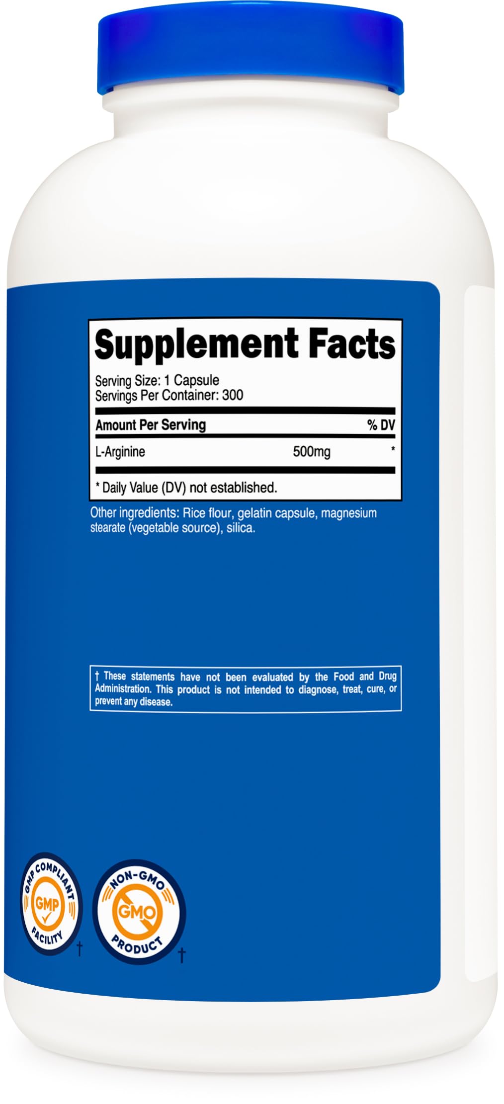 Nutricost L-Arginine 500mg, 300 Capsules - Gluten Free and Non-GMO Nutricost buy australia supplements