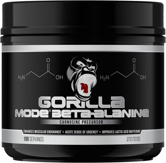 Gorilla Mind Beta-Alanine Carnosine Precursor,Enhanced Muscular Endurance, 3.2 Grams per Servings
