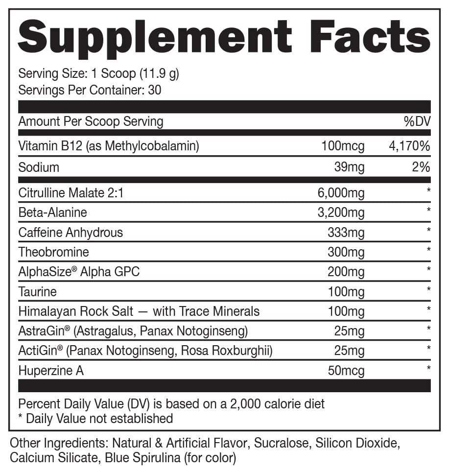 Bucked Up - Woke - HIGH STIM Pre Workout - Best Tasting - Focus Nootropic, Pump, Strength and Growth, 30 Servings (Rocket Pop) Bucked Up buy australia supplements