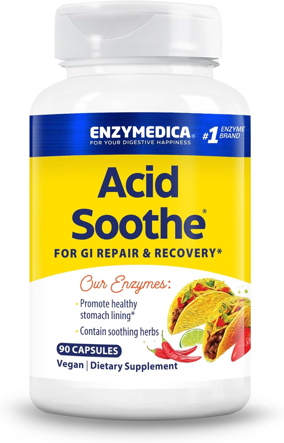 Enzymedica Acid Soothe Supplement for Women & Men - 90 Capsules Gsupps Australia
