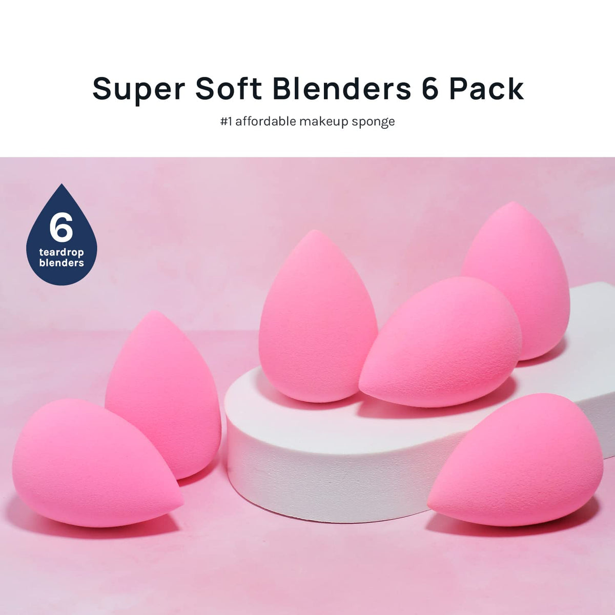 AOA Studio Collection makeup Sponge Set Latex Free and High-definition Set of 6 makeup Wonder blender For Powder Cream and Liquid, Super Soft Wonder Beauty Cosmetic AOA STUDIO