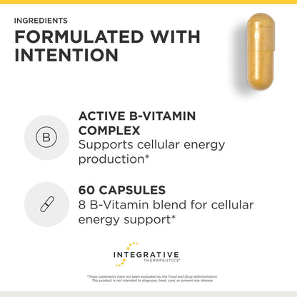 Integrative Therapeutics Active B-Complex - with Choline and Methylfolate - Cellular Energy, Immune Function & Heart Health Support with Vitamins B2, B6 & B12 Integrative Therapeutics