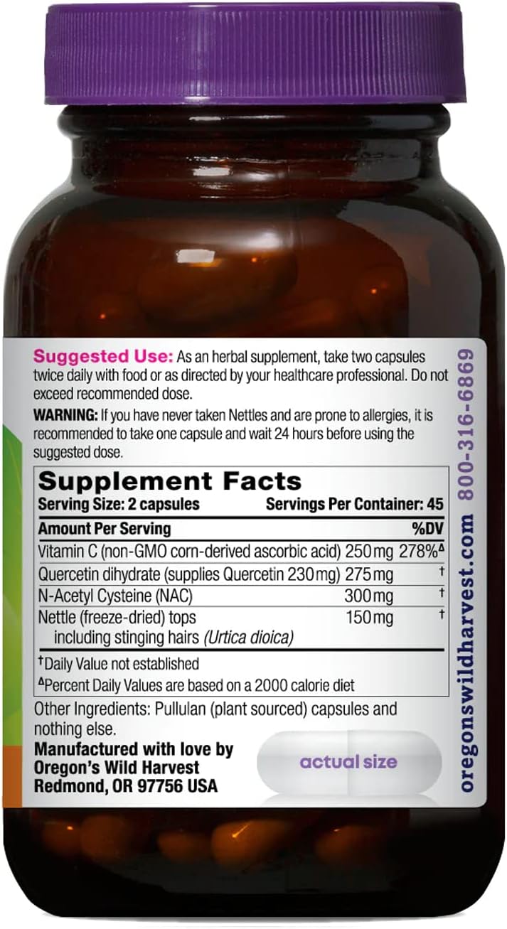 Oregon's Wild Harvest Aller-Aid with Quercetin Supplement, 90 Count Gsupps Australia
