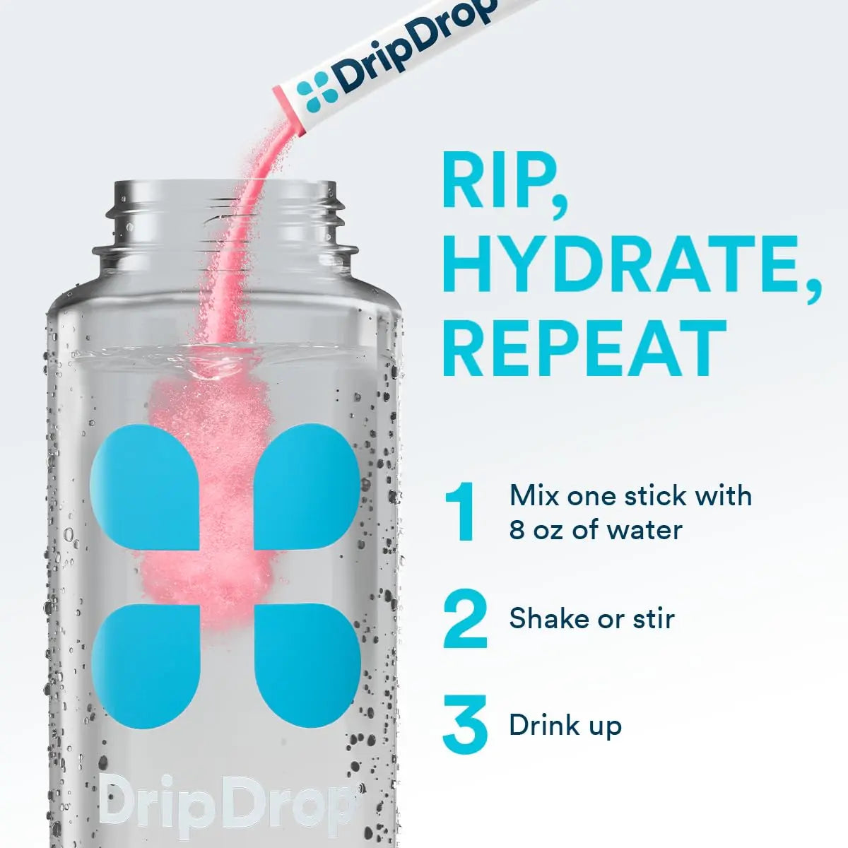 DripDrop Sugar Free Hydration Packets - Zero Classic Variety Pack - Single Serve Electrolytes Powder Drink Mix - Lemon Lime, Watermelon, Peach, Passion Fruit DripDrop