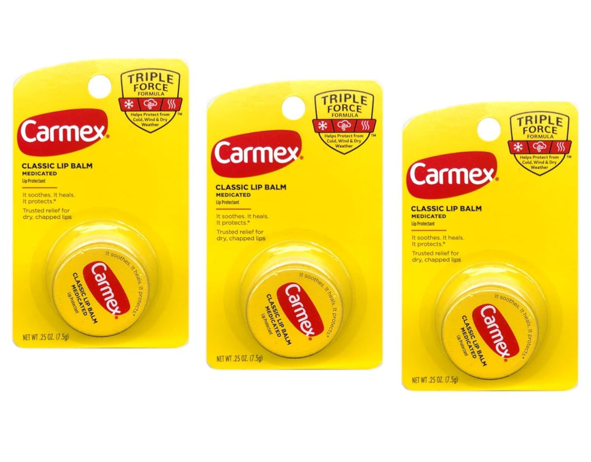 Carmex Classic Lip Balm Medicated, 0.25 oz (Pack of 3) Carmex