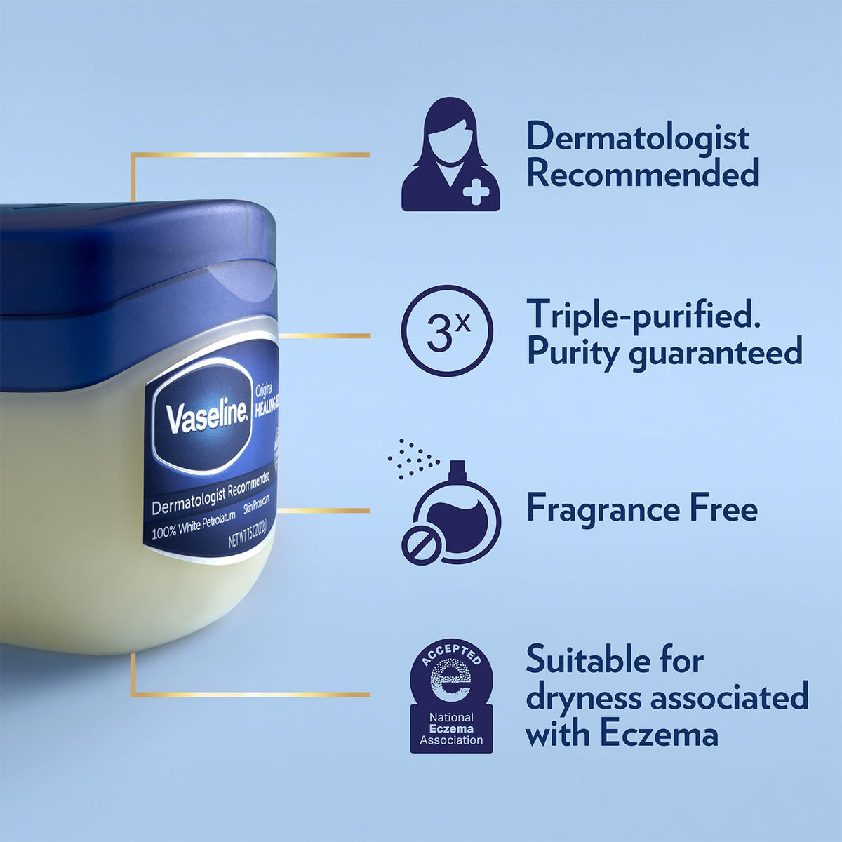 Vaseline Petroleum Jelly Travel-Friendly Jar 2-Pack + Lip Therapy Stick Vaseline