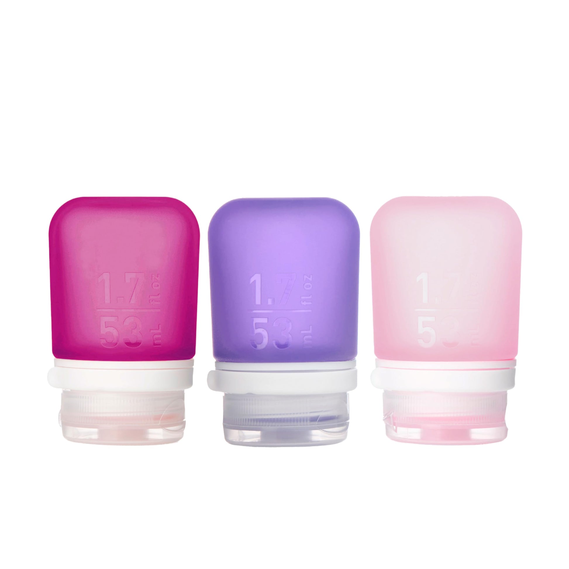 humangear GoToob+ 3-Pack, Large (3.4 fl oz), Clear/Purple/Teal | Refillable & Leak-Proof Silicone Travel Size Bottles with Locking Cap for Toiletries, Camping & TSA Carry-On Gsupps Australia