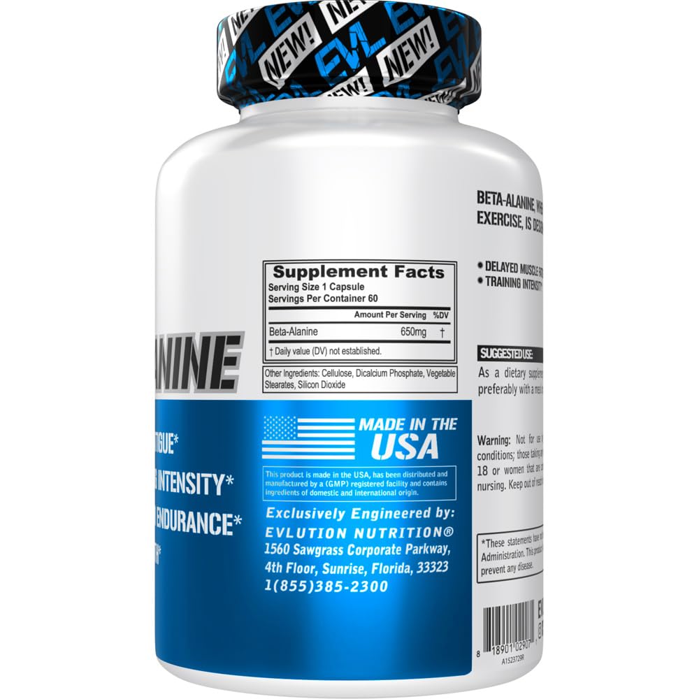 Evlution Nutrition Beta-Alanine Capsules - Enhance Training Intensity - 60 Count Beta Evlution buy australia supplements
