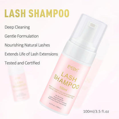 EMEDA Lash Shampoo Kit, 100ml Gentle Foam Lash Cleanser, Oil-Free Cleaning EMEDA