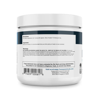 Transparent Labs Hydrate Naturally Sweetened Electrolytes Powder - Hydration Powder Electrolytes with Coconut Water, Calcium, Taurine, & Potassium - 40 Servings, Tropical Punch