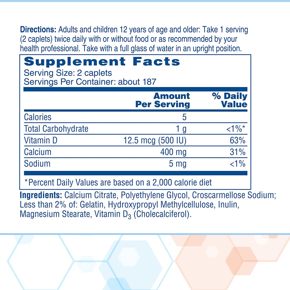 Citracal Petites- Calcium Citrate with Vitamin D3, Bone Health Support, Calcium Supplement for Ages 12+, 375 Count (Packaging May Vary) CITRACAL
