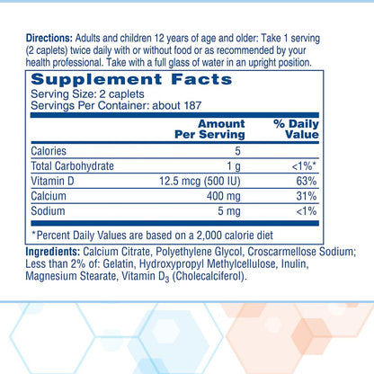 Citracal Petites- Calcium Citrate with Vitamin D3, Bone Health Support, Calcium Supplement for Ages 12+, 375 Count (Packaging May Vary) CITRACAL
