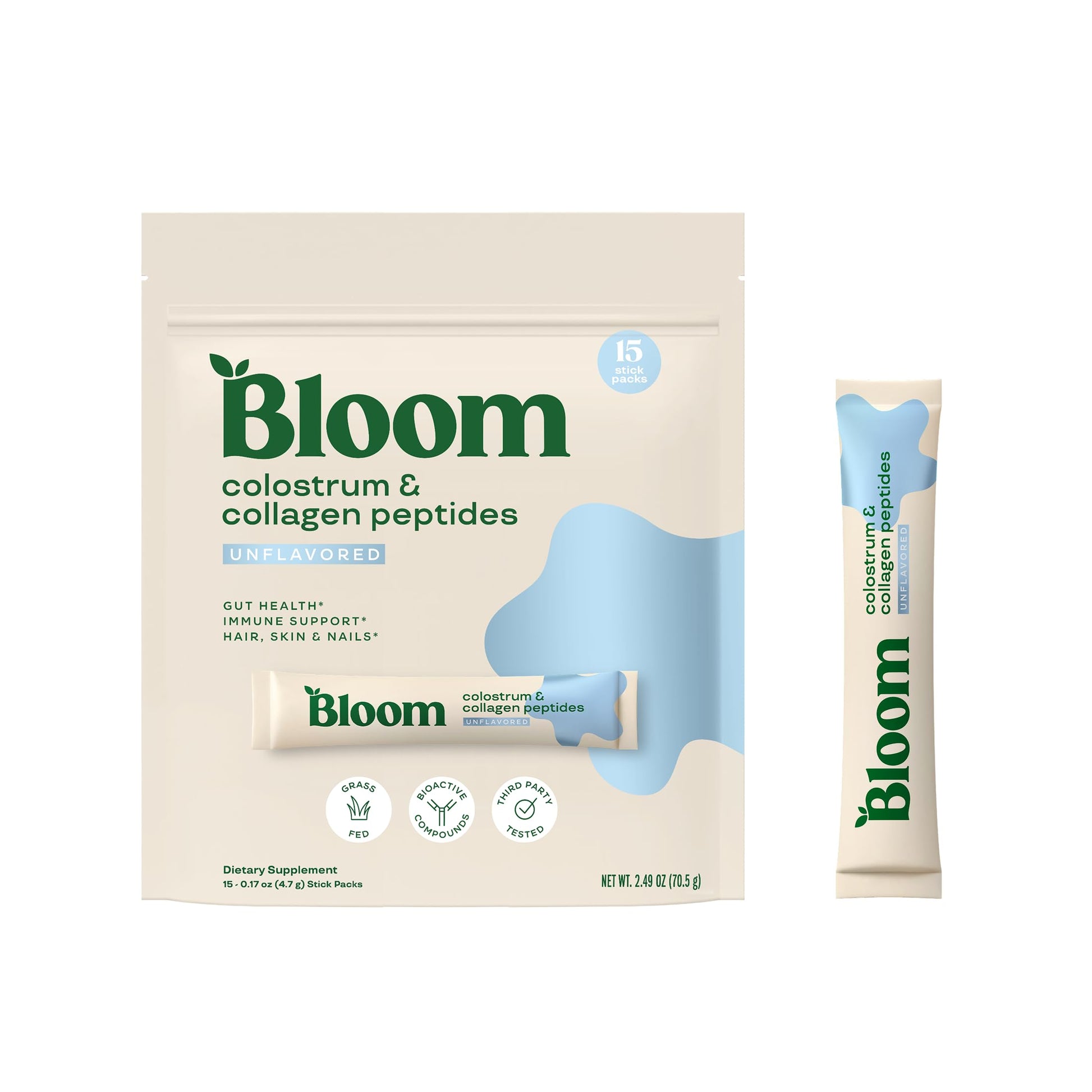 Bloom Nutrition Bovine Colostrum Powder Packet, Gut Health, Immune Support, Hair Growth & Beauty Supplement, Gluten Free, Sugar Free | Unflavored, 15 Servings Bloom Nutrition buy australia supplements